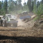All the equipment in road building action